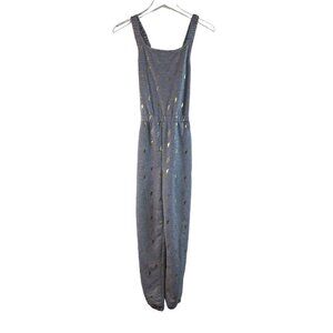 DreamLife Sleepwear Gray Jumpsuit With Lightning Bolts Big Girls Size Large